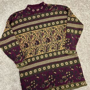 Vintage‎ Express Tricot Sweater Dress Women Size XS Shoulder Pads Geometric